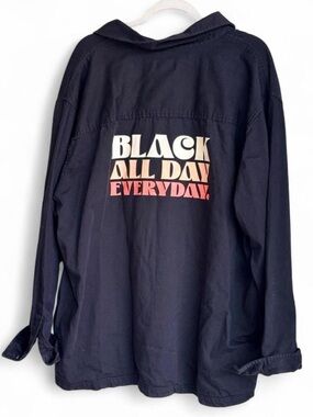 Black All Day Every Day Button Down